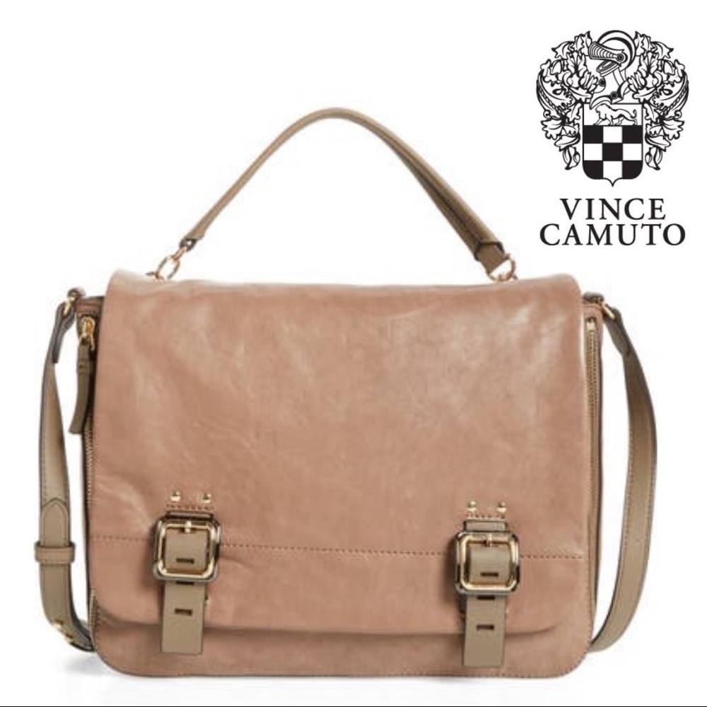 NWT Vince Camuto Delos Flap Leather Messenger Crossbody Bag